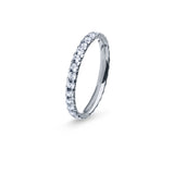 Anel de Noivado Eternis Memória em Prata Branco Polido com Zircónias